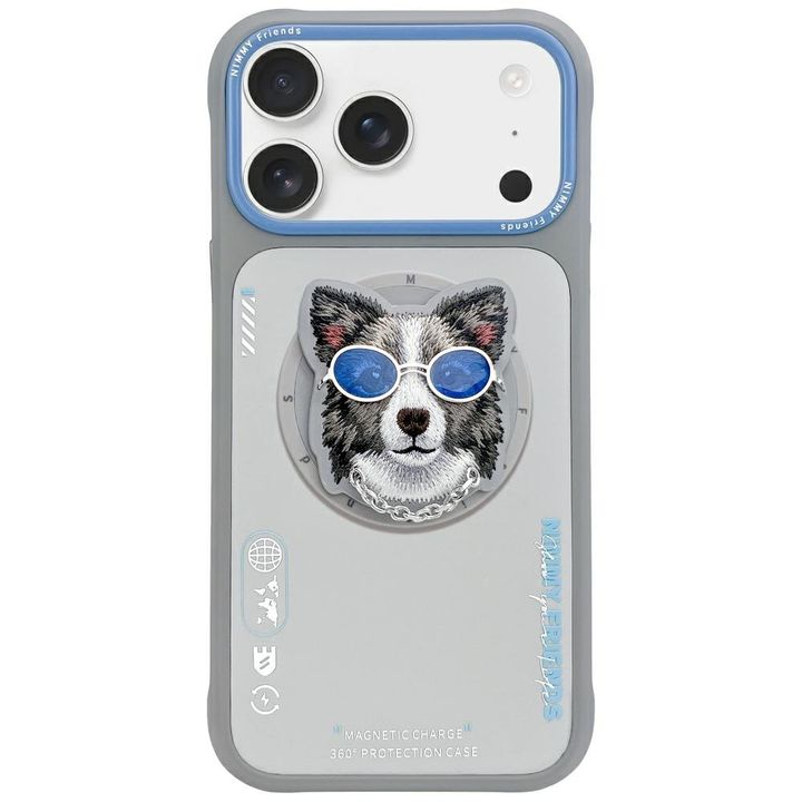 Etui Nimmy Glasses Cool Dog MagSafe do   iPhone 17 Pro szary na NearMe.pl