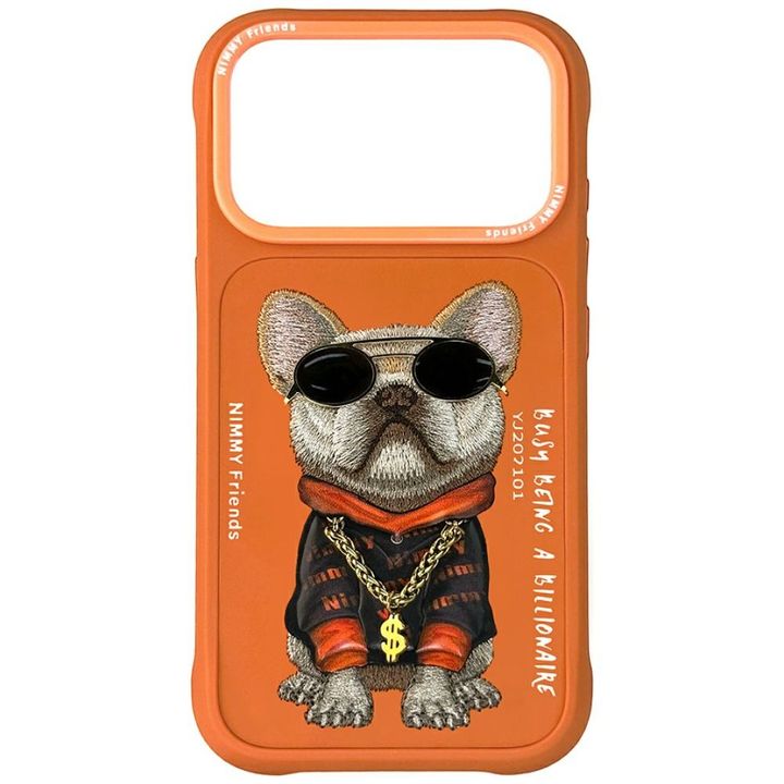 Etui Nimmy Glasses Cool Dog do iPhone 17 Pro pomarańczowy na NearMe.pl