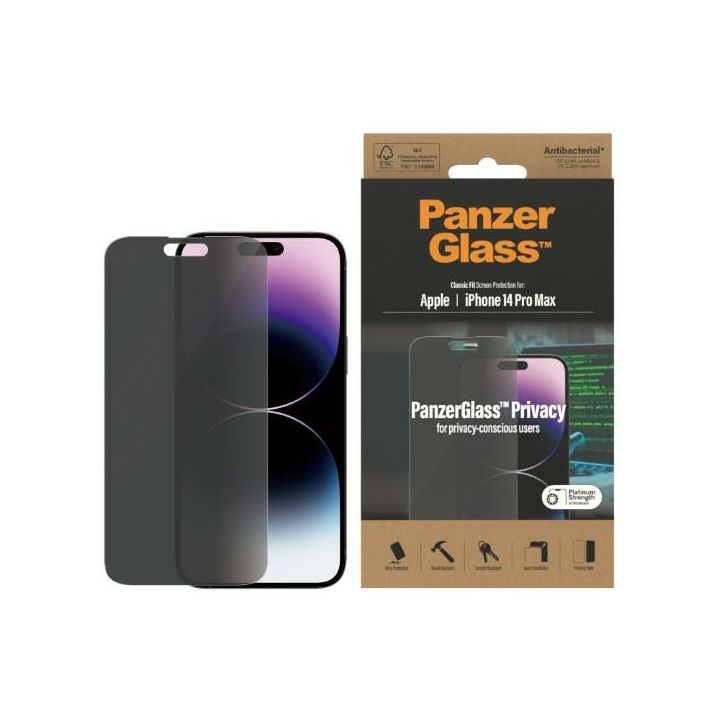 PanzerGlass Classic Fit iPhone 14 ProMax 6,7" Privacy Screen Protection Antibacterial P2770 na NearMe.pl