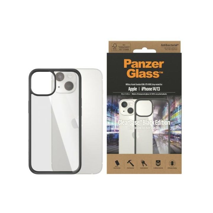 PanzerGlass ClearCase iPhone 14 / 15 /13 6.1" Antibacterial czarny/black 0405 na NearMe.pl