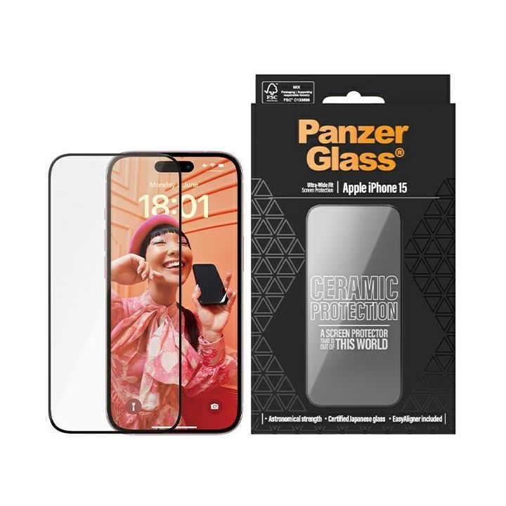 PanzerGlass Ceramic Protection iPhone 156.1" Ultra-Wide-Fit Screen Protection Easy Aligner Included 2837 na NearMe.pl