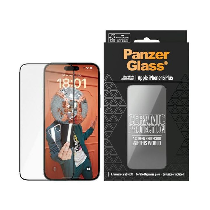 PanzerGlass Ceramic Protection iPhone 15Plus 6.7" Ultra-Wide-Fit Screen Protection Easy Aligner Included 2839 na NearMe.pl
