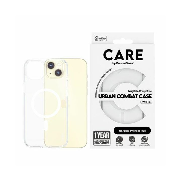 Etui CARE by PanzerGlass Flagship Urban  Combat Case iPhone 15 Plus 6,7" MagSafe biały/white 1419 na NearMe.pl
