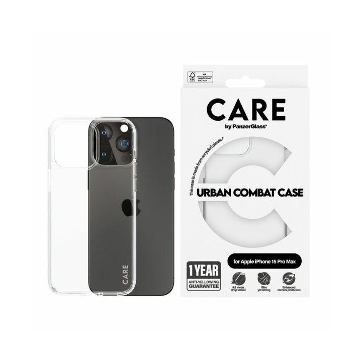 Etui CARE by PanzerGlass Flagship Urban  Combat Case iPhone 15 Pro Max 6,7"  przezroczysty/transparent 1424 na NearMe.pl