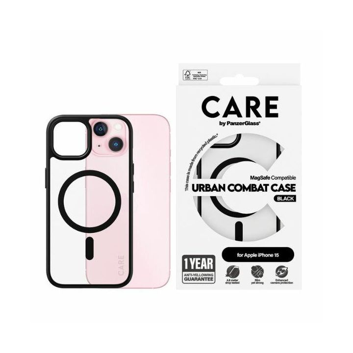 Etui CARE by PanzerGlass Flagship Urban  Combat Case iPhone 15 6,1" MagSafe czarny/black 1425 na NearMe.pl