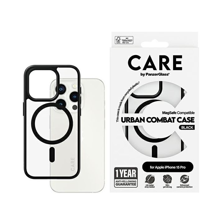 Etui CARE by PanzerGlass Flagship Urban  Combat Case iPhone 15 Pro 6,1" MagSafe czarny/black 1426 na NearMe.pl