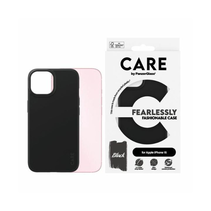Etui CARE by PanzerGlass Fearlessly      Fashionable Case iPhone 15 6,1" czarny/black 1429 na NearMe.pl