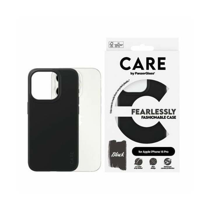 Etui CARE by PanzerGlass Fearlessly      Fashionable Case iPhone 15 Pro 6,1" czarny/black 1430 na NearMe.pl