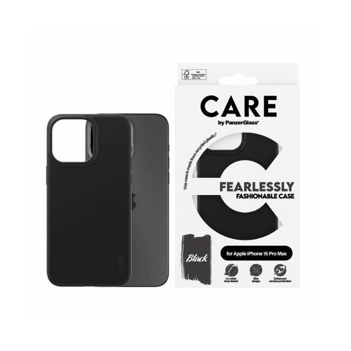 Etui CARE by PanzerGlass Fearlessly      Fashionable Case iPhone 15 Pro Max 6,7" czarny/black 1432 na NearMe.pl