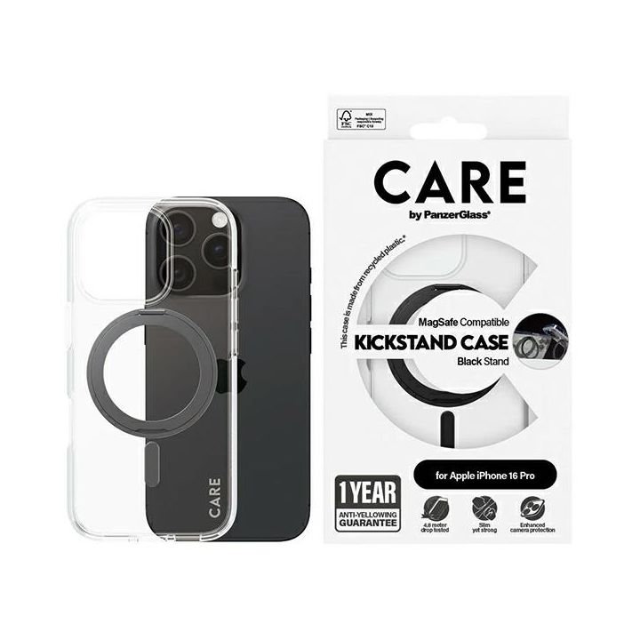 Etui CARE by PanzerGlass Feature         Kickstand Case iPhone 16 Pro 6,3" czarny/black MagSafe 1322 na NearMe.pl