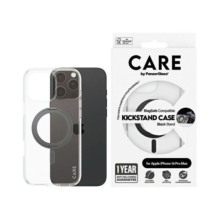 Etui CARE by PanzerGlass Feature         KickstandCase iPhone 16 Pro Max 6,9" czarny/black MagSafe 1324 na NearMe.pl