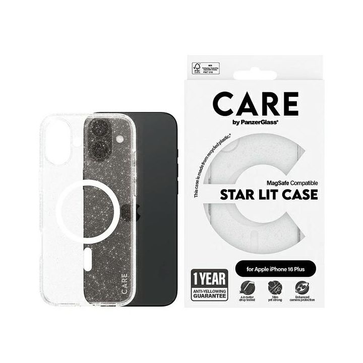 Etui CARE by PanzerGlass Flagship Star   Lit Case iPhone 16 Plus 6,7" biały/white MagSafe 1343 na NearMe.pl