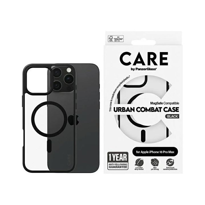 Etui CARE by PanzerGlass Flagship Urban  Combat Case iPhone 16 Pro Max 6,9" czarny/black MagSafe 1360 na NearMe.pl