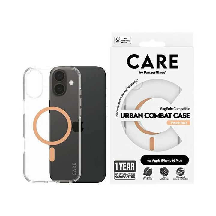 Etui CARE by PanzerGlass Flagship Case   iPhone 16 Plus 6,7" brzoskwiniowy/peachy MagSafe 1375 na NearMe.pl