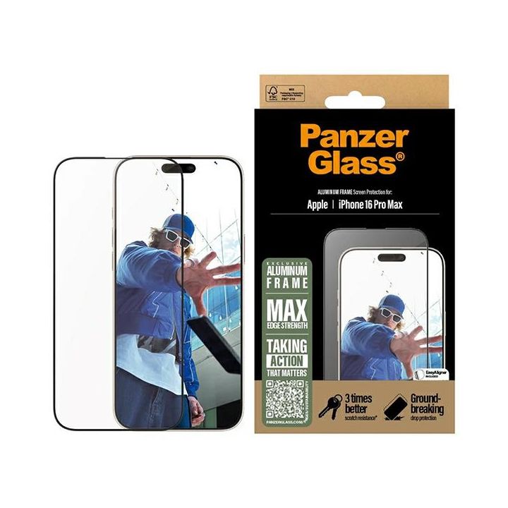 PanzerGlass Screen Protector AluminumFrame iPhone 16 Pro Max 6.9" Ultra-Wide Fit 2852 na NearMe.pl