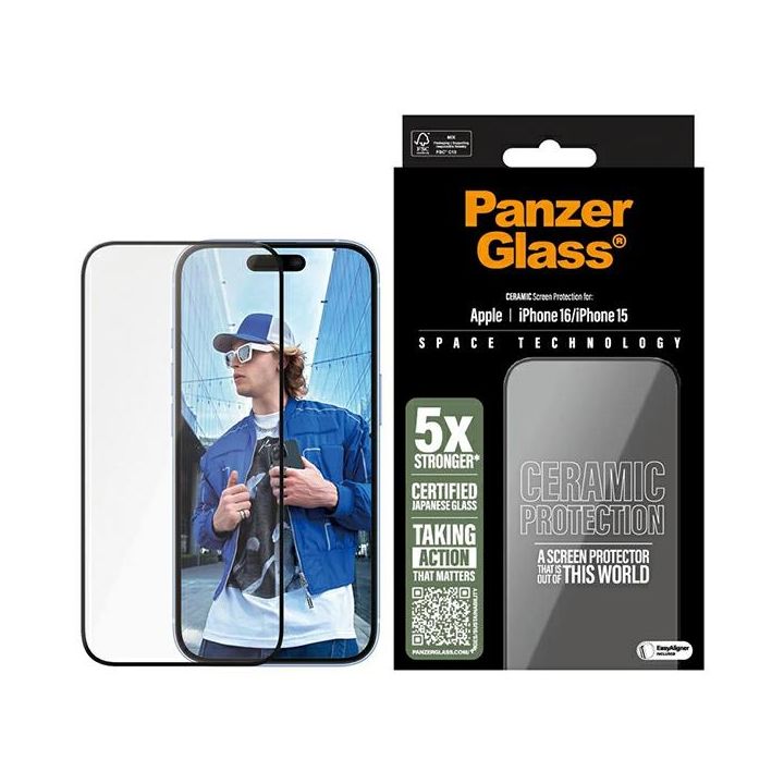 PanzerGlass Ceramic Screen ProtectoriPhone 16 / 15  6.1" Ultra-Wide Fit 2853 na NearMe.pl