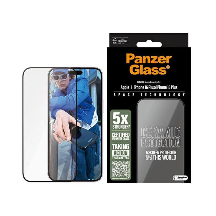 PanzerGlass Ceramic Screen ProtectoriPhone 16 Plus / 15 Plus 6.7" Ultra-Wide Fit 2855 na NearMe.pl
