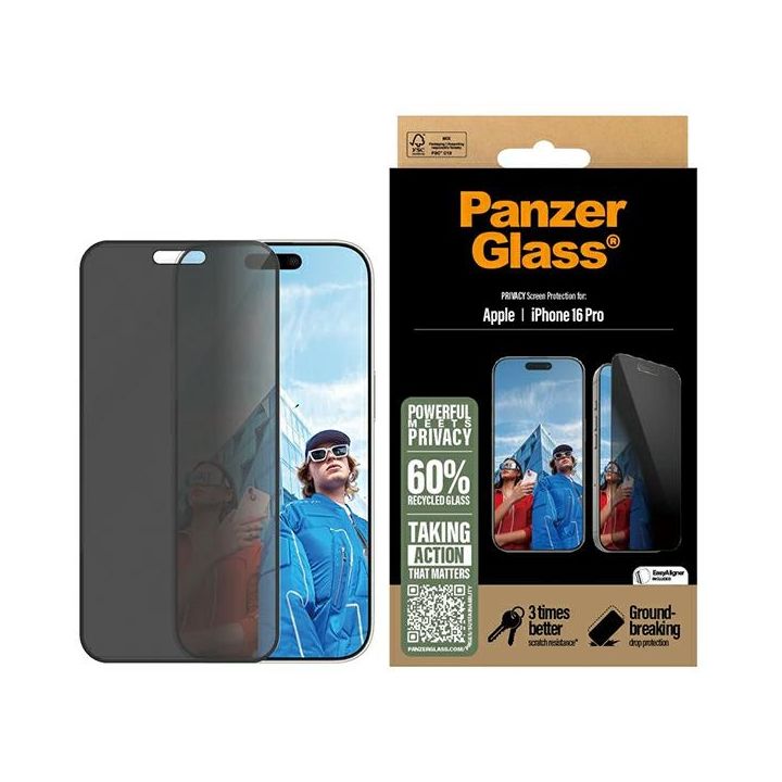 PanzerGlass Privacy Screen ProtectoriPhone 16 Pro 6.3" Ultra-Wide Fit P2862 na NearMe.pl