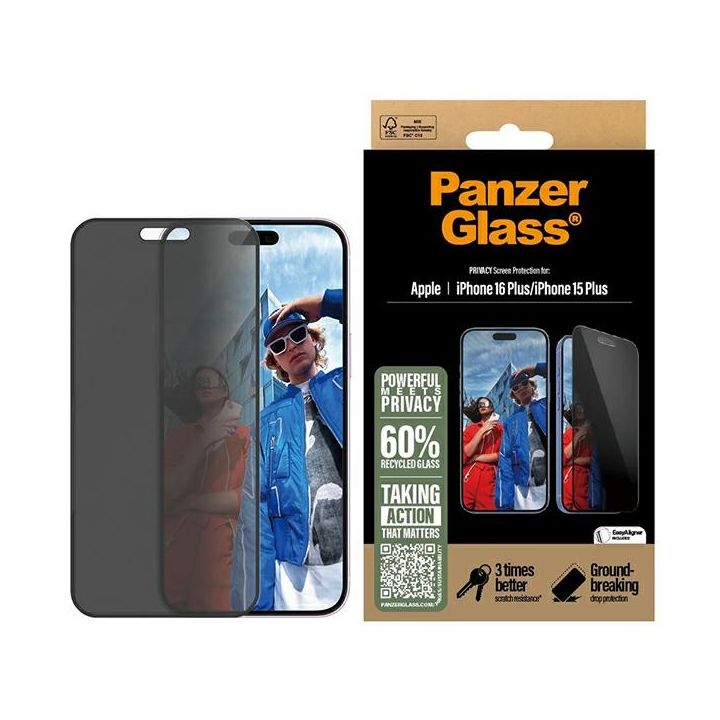 PanzerGlass Privacy Screen ProtectoriPhone 16 Plus / 15 Plus 6.7" Ultra-Wide Fit P2863 na NearMe.pl