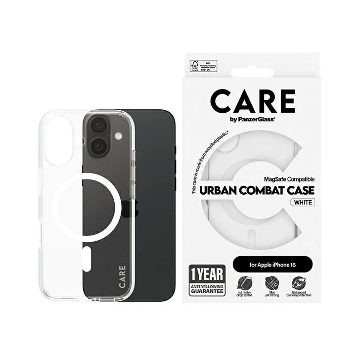 Etui CARE by PanzerGlass Flagship Case   iPhone 16 6,1" biały/white MagSafe 1337 na NearMe.pl
