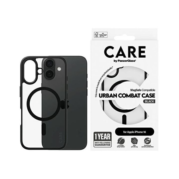 Etui CARE by PanzerGlass Flagship Urban  Combat Case iPhone 16 6,1" czarny/black MagSafe 1357 na NearMe.pl