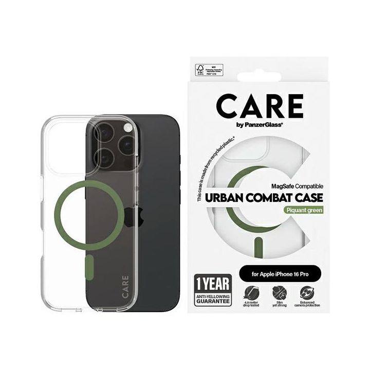 Etui CARE by PanzerGlass Flagship Case   iPhone 16 Pro 6,3" zielony/green MagSafe 1370 na NearMe.pl