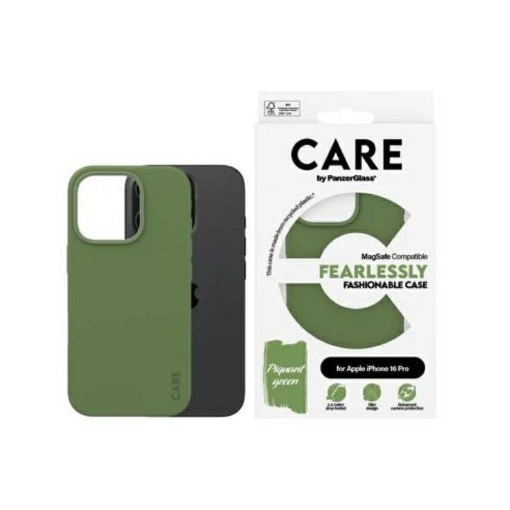 Etui CARE by PanzerGlass Fashion Case    iPhone 16 Pro 6.3" zielony/green MagSafe 1386 na NearMe.pl