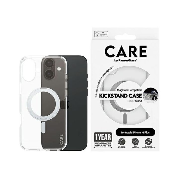 Etui CARE by PanzerGlass Feature         Kickstand Case iPhone 16 Plus 6.7" srebrny/silver MagSafe 1327 na NearMe.pl