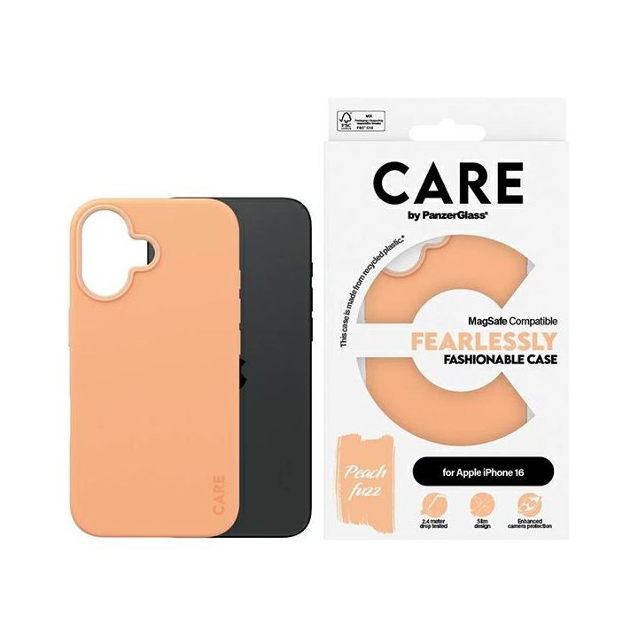 Etui CARE by PanzerGlass Fashion Case    iPhone 16 6.1" brzoskwiniowy/peachy MagSafe 1389 na NearMe.pl
