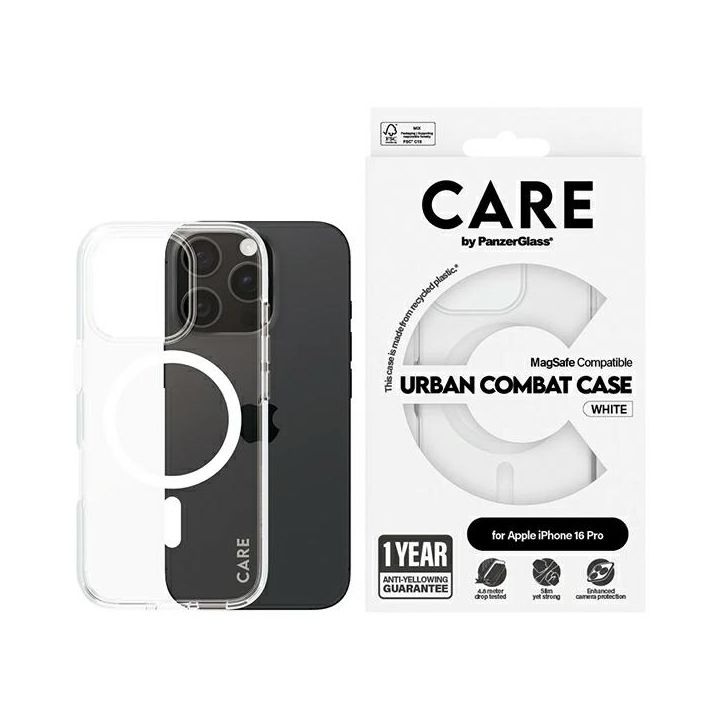 Etui CARE by PanzerGlass Flagship Case   iPhone 16 Pro 6.3" biały/white MagSafe 1338 na NearMe.pl