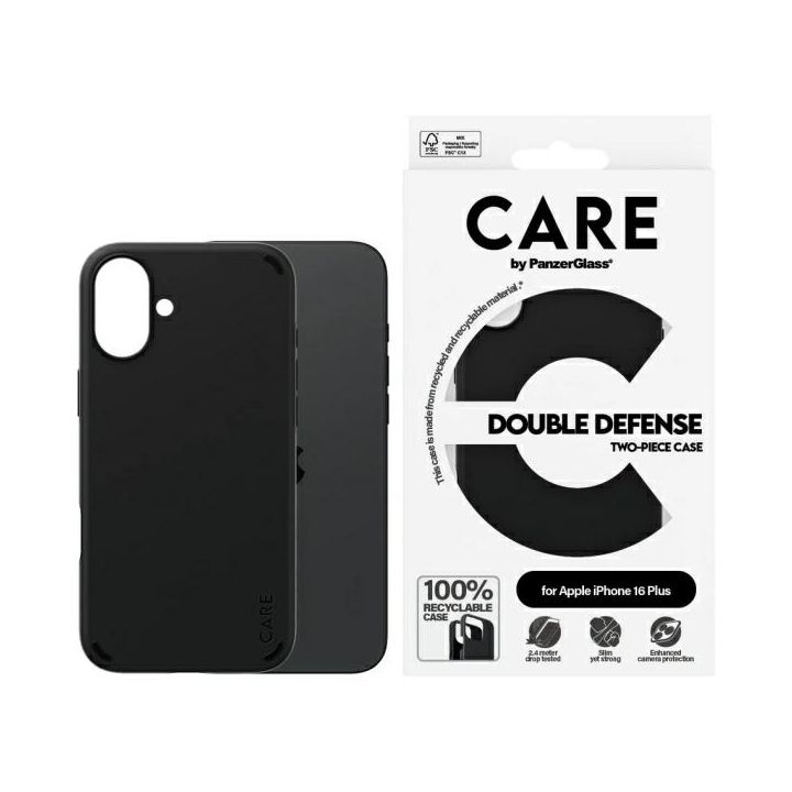 Etui CARE by PanzerGlass Feature Double  Defense Case iPhone 16 Plus 6.7" czarny/black 1335 na NearMe.pl