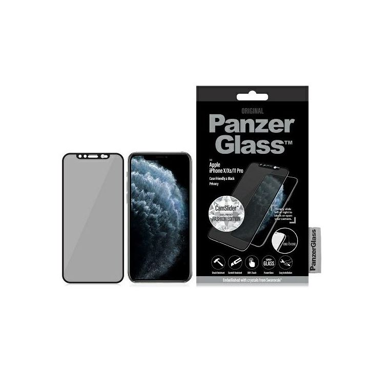 PanzerGlass E2E Super+ iPhone X/Xs/11Pro Case Friendly Swarovsky CamSlider Privacy czarny/black na NearMe.pl