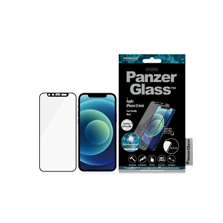 PanzerGlass E2E Microfracture iPhone 12Mini 5,4" CamSlider Swarovsky Case Friendly AntiBacterial czarny/black na NearMe.pl