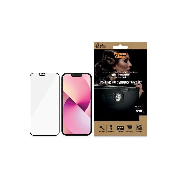 PanzerGlass E2E Microfracture iPhone 13Mini 5,4" CamSlider Swarovsky Case Friendly AntiBacterial czarny/black 2750 na NearMe.pl