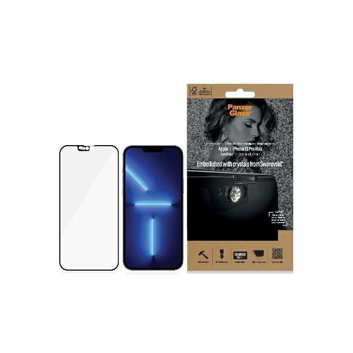 PanzerGlass E2E Microfracture iPhone 13Pro Max 6,7" CamSlider Swarovsky Case Friendly AntiBacterial czarny/black 2752 na NearMe.pl