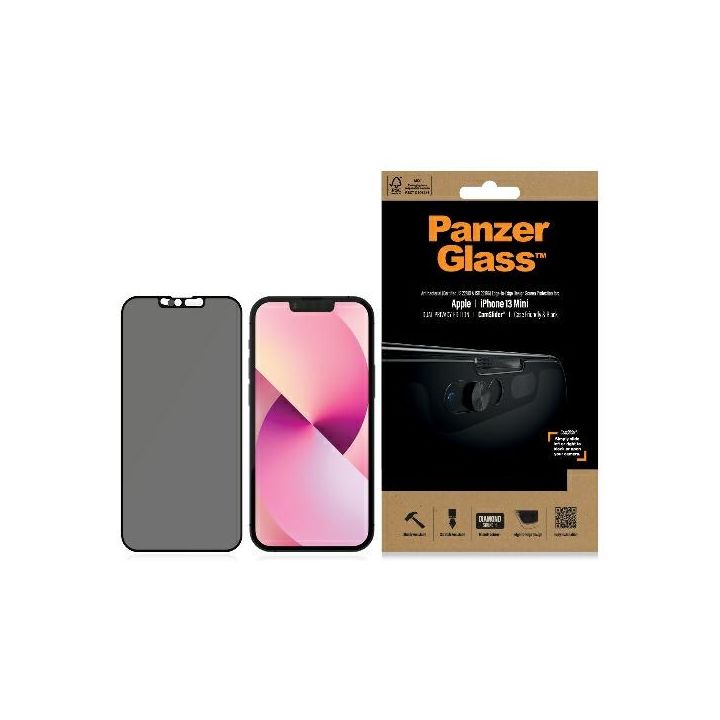 PanzerGlass E2E Microfracture iPhone 13Mini 5,4" Case Friendly CamSlider Privacy Antibacterial czarny/black P2747 na NearMe.pl