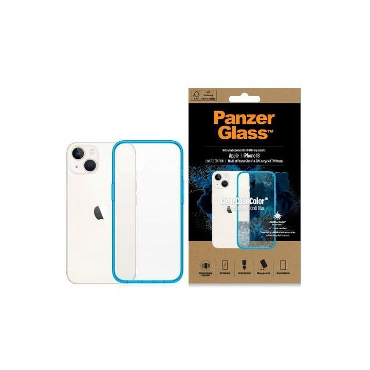 PanzerGlass ClearCase iPhone 13 / 14 /15 6.1" Antibacterial Military grade Bondi Blue 0331 na NearMe.pl