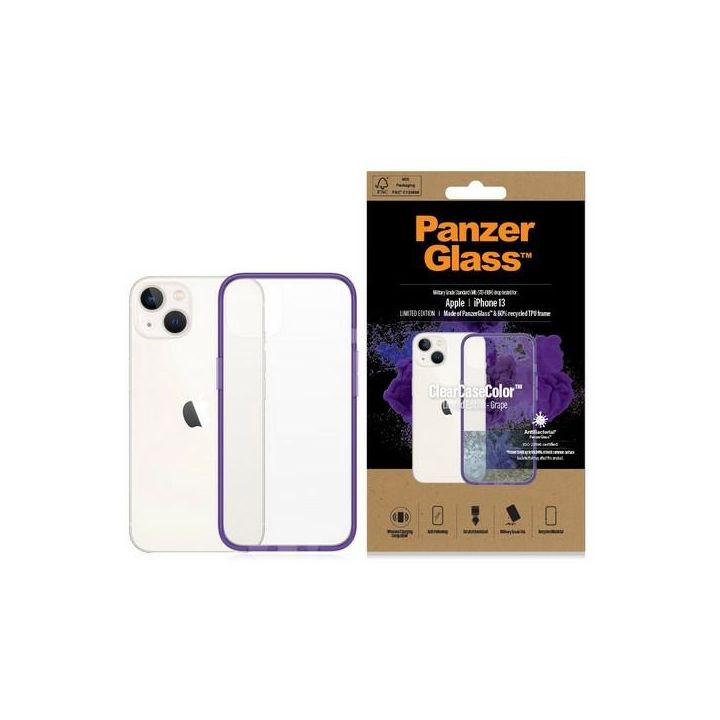 PanzerGlass ClearCase iPhone 13 / 14 /15 6.1" Antibacterial Military grade Grape 0332 na NearMe.pl