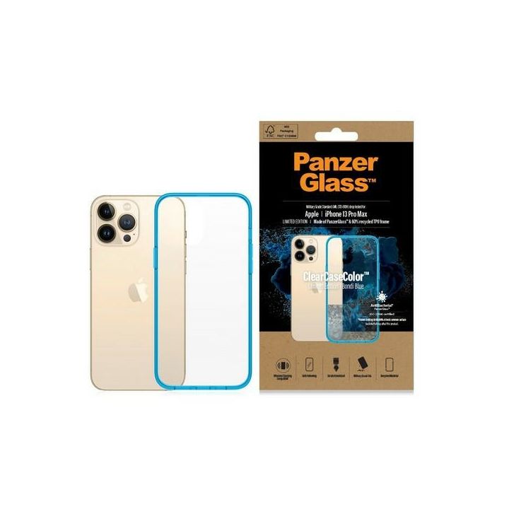 PanzerGlass ClearCase iPhone 13 Pro Max6.7" Antibacterial Military grade Bondi Blue 0341 na NearMe.pl