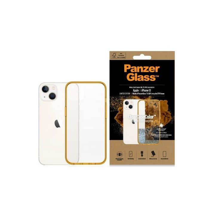 PanzerGlass ClearCase iPhone 13 / 14 /15 6.1" Antibacterial Military grade Tangerine 0333 na NearMe.pl