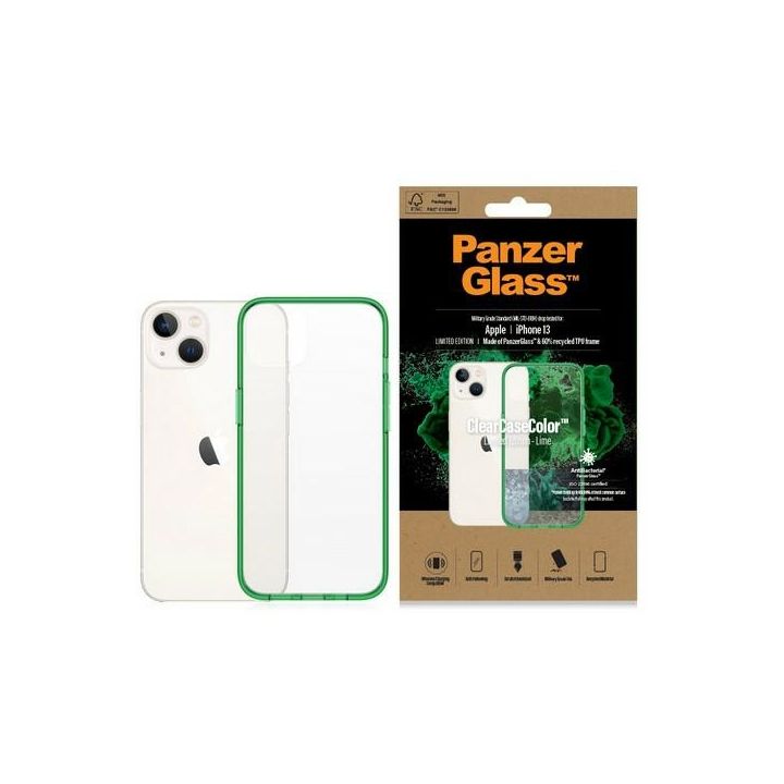 PanzerGlass ClearCase iPhone 13 / 14 /15 6,1" Antibacterial Military grade Lime 0334 na NearMe.pl