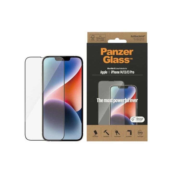 PanzerGlass Ultra-Wide Fit iPhone 14 /13 Pro / 13 6,1" Screen Protection Antibacterial 2771 na NearMe.pl