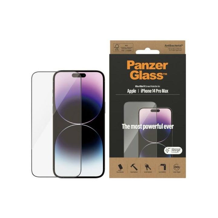 PanzerGlass Ultra-Wide Fit iPhone 14 ProMax 6,7" Screen Protection Antibacterial 2774 na NearMe.pl