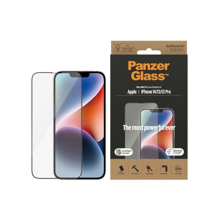 PanzerGlass Ultra-Wide Fit iPhone 14 /13 Pro / 13 6,1" Screen Protection Antibacterial Easy Aligner Included 2783 na NearMe.pl
