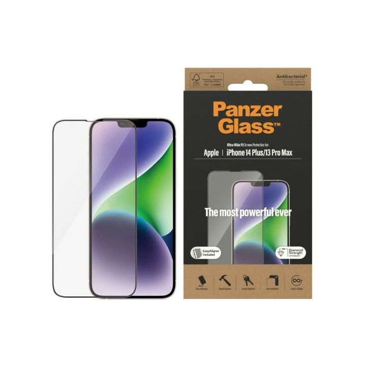 PanzerGlass Ultra-Wide Fit iPhone 14Plus / 13 Pro Max 6,7" Screen Protection Antibacterial Easy Aligner Included 2785 na NearMe.pl