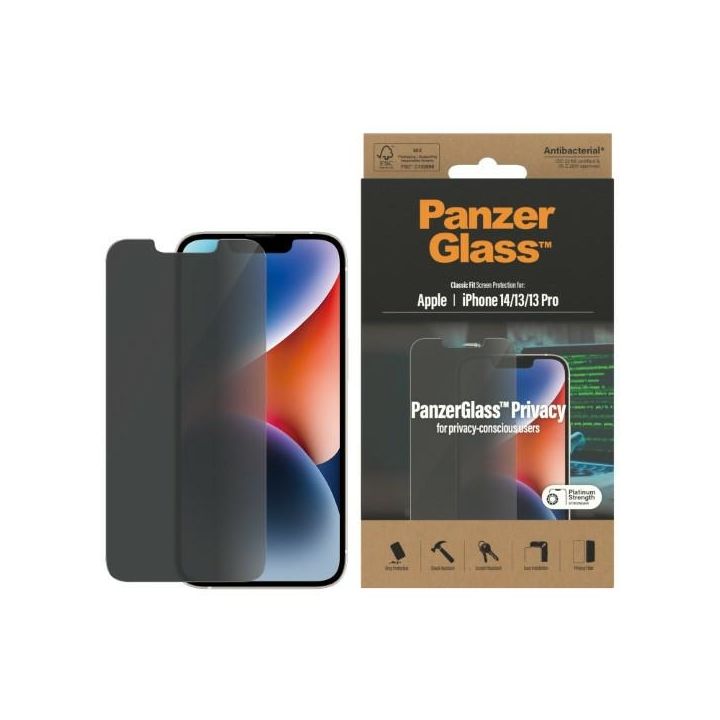 PanzerGlass Classic Fit iPhone 14 /13 Pro / 13 6,1" Privacy Screen Protection Antibacterial P2767 na NearMe.pl