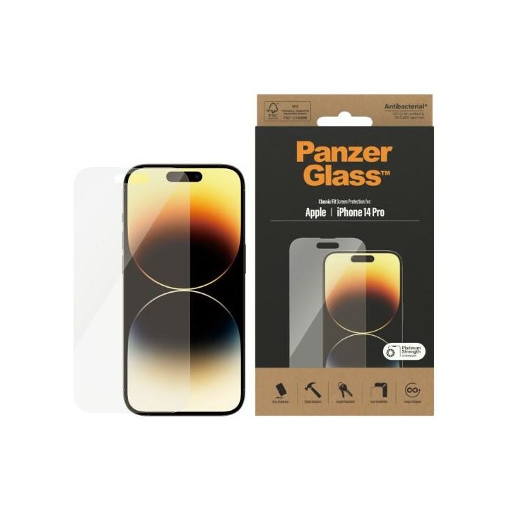 PanzerGlass Classic Fit iPhone 14 Pro6,1" Screen Protection Antibacterial 2768 na NearMe.pl