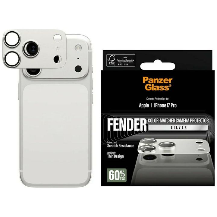 Szkło hartowane na obiektyw PanzerGlass  Fender Camera Protector do iPhone 17 Pro srebrny na NearMe.pl