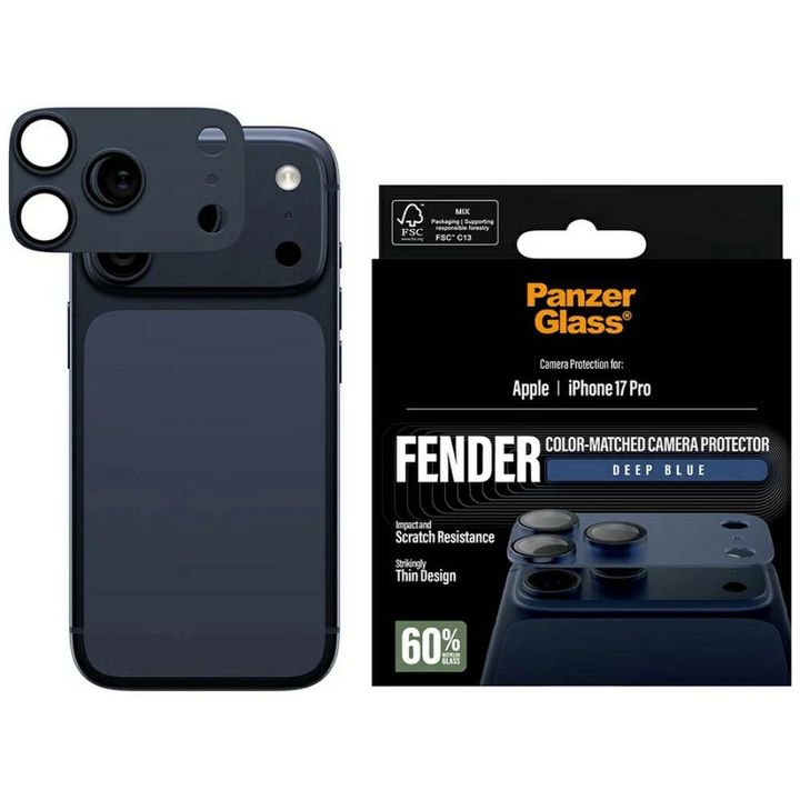 Szkło hartowane na obiektyw PanzerGlass  Fender Camera Protector do iPhone 17 Pro niebieski na NearMe.pl