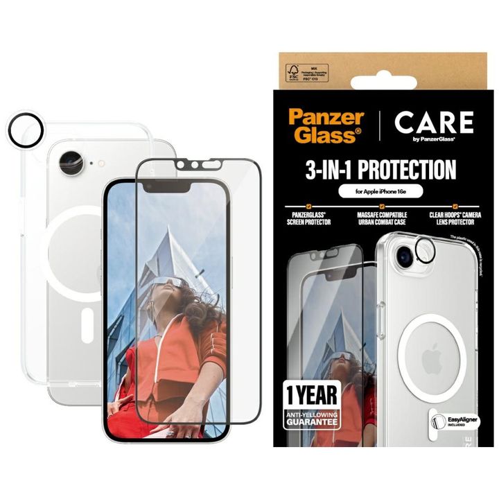Zestaw ochronny CARE by PanzerGlass      Flagship 3w1 Etui+Szkło+Lens do iPhone 16e / 17e na NearMe.pl